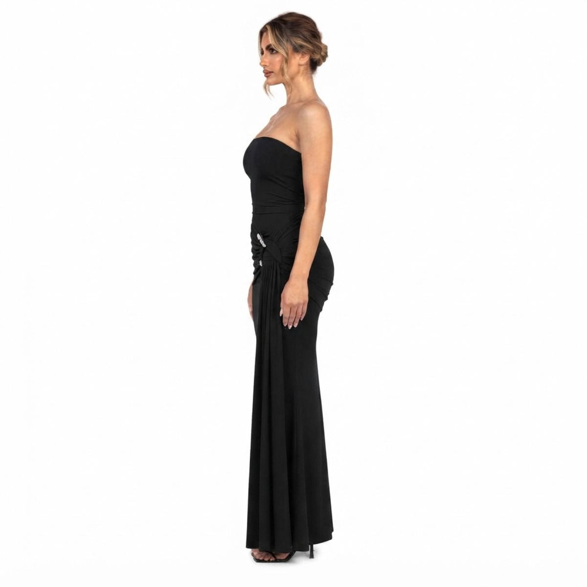 Modern Take On Draped Grecian Styles Maxi Dress
